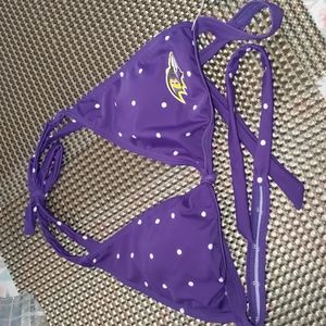 NFL Baltimore Ravens purple polka dot bikini top